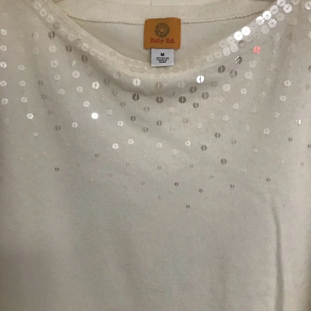 Ruby Rd. Knit sequined top. Medium - Picture 4 of 4